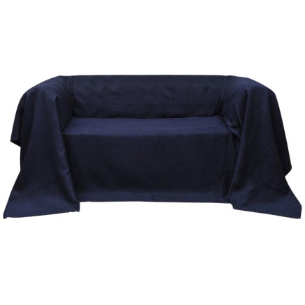Housse de canapé Micro-suède Bleu marine 140x210 cm