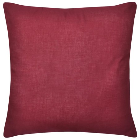 Housses de coussin 4 pcs Coton Bordeaux 40x40 cm