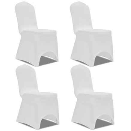 Housse de chaise extensible 4 pcs Blanc