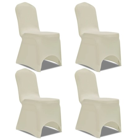 Housse de chaise extensible 4 pcs crème
