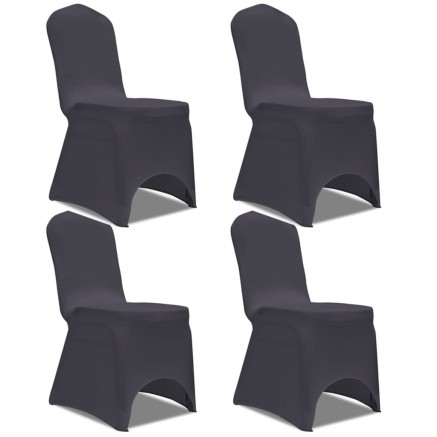 Housse de chaise extensible 4 pcs Anthracite