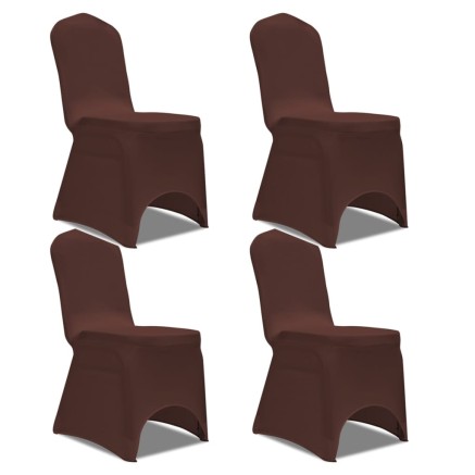 Housse de chaise extensible 4 pcs marron