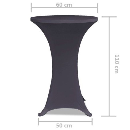 Housse de table extensible 60 cm 2 pcs Anthracite