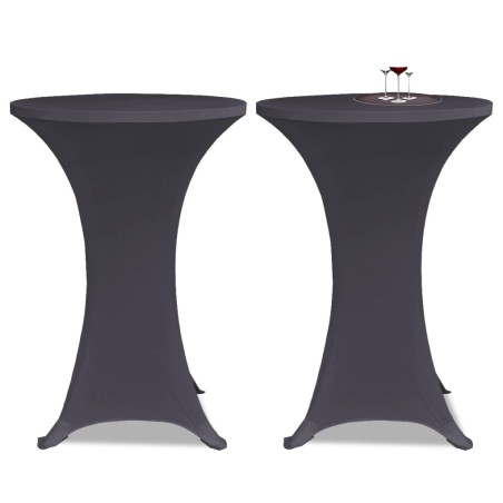 Housse de table extensible 2 pcs 70 cm Anthracite