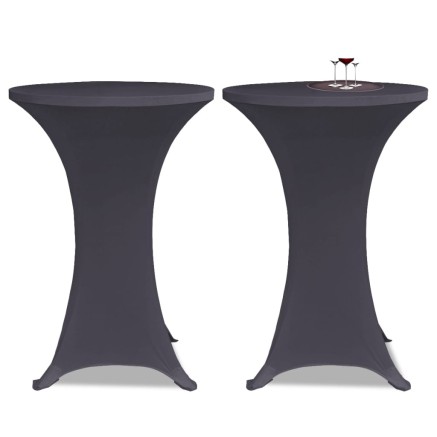 Housse de table extensible 80 cm 2 pcs Anthracite
