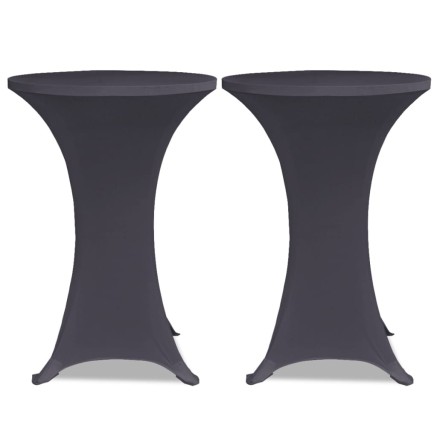 Housse de table extensible 80 cm 2 pcs Anthracite 2