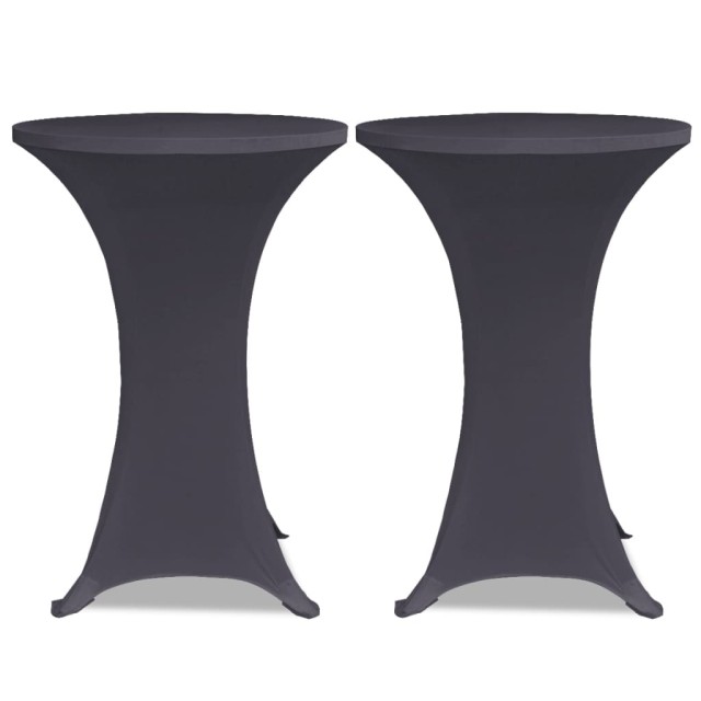 Housse de table extensible 80 cm 2 pcs Anthracite