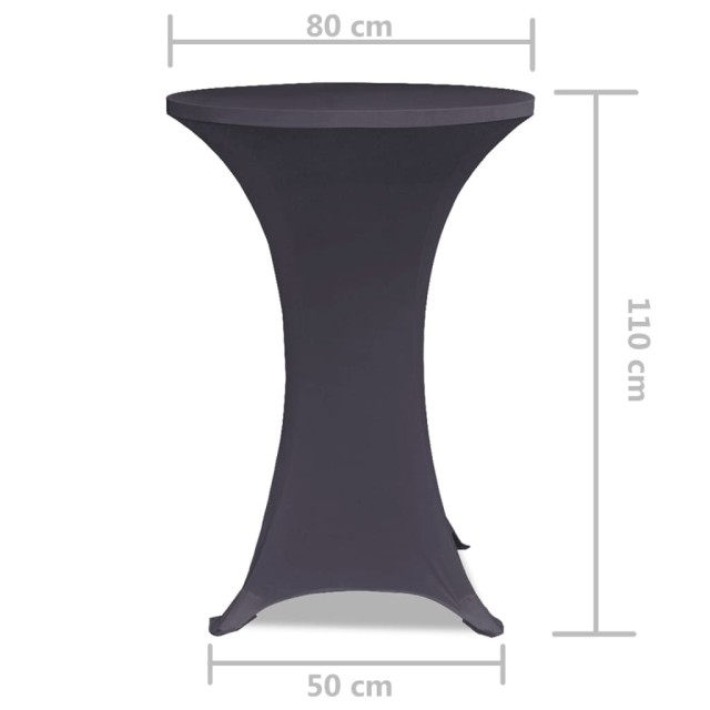 Housse de table extensible 80 cm 2 pcs Anthracite