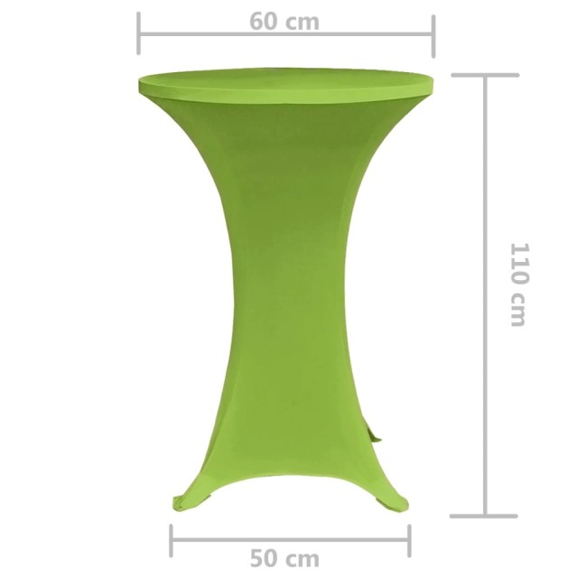 Housse de table extensible 2 pcs 60 cm Verte