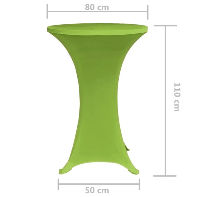 Housse de table extensible 2 pcs 80 cm Verte