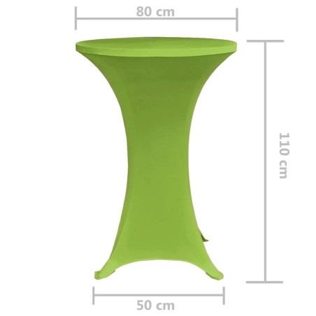 Housse de table extensible 2 pcs 80 cm Verte