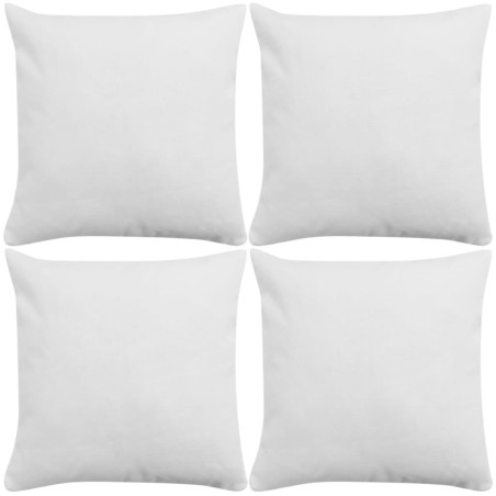 Housses de coussin 4 pcs Aspect de lin Blanc 50x50 cm