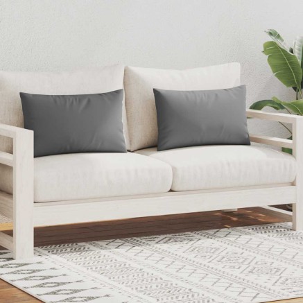 Oreiller d'extérieur lot de 2 60 x 40 cm Gris 2