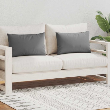 Oreiller d'extérieur lot de 2 60 x 40 cm Gris