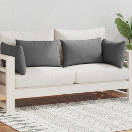 Oreiller d'extérieur lot de 4 60 x 40 cm Gris