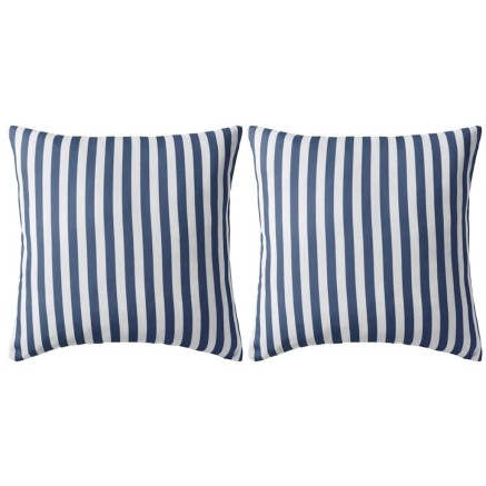 Oreiller d'extérieur lot de 2 Impression rayure 45 x 45 cm Bleu