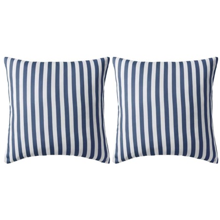Oreiller d'extérieur lot de 2 Impression rayure 45 x 45 cm Bleu