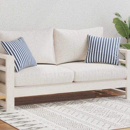 Oreiller d'extérieur lot de 2 Impression rayure 45 x 45 cm Bleu 2