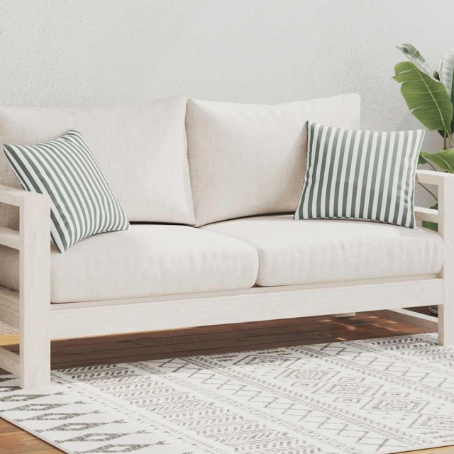 Oreiller d'extérieur lot de 2 Impression rayure 45 x 45 cm Gris