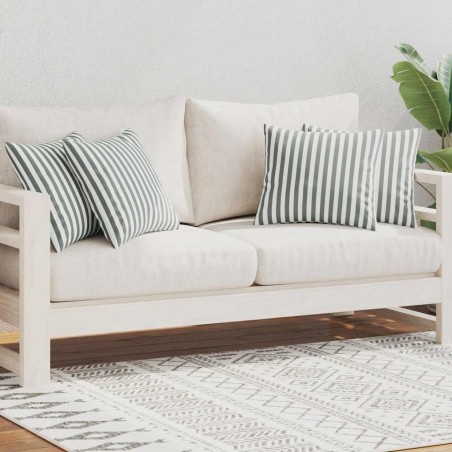 Oreiller d'extérieur lot de 4 Impression rayure 45 x 45 cm Gris