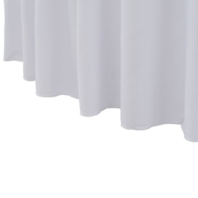 Nappes élastiques de table avec jupon 2 pcs 150x74 cm Blanc