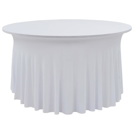 Nappes élastiques de table avec jupon 2 pcs 180x74 cm Blanc