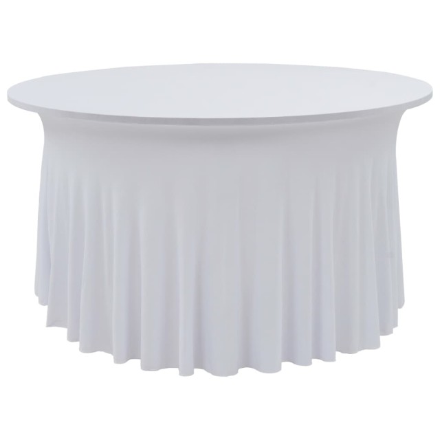 Nappes élastiques de table avec jupon 2 pcs 180x74 cm Blanc