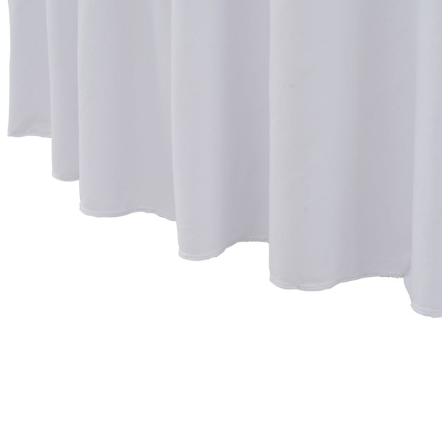 Nappes élastiques de table avec jupon 2 pcs 180x74 cm Blanc