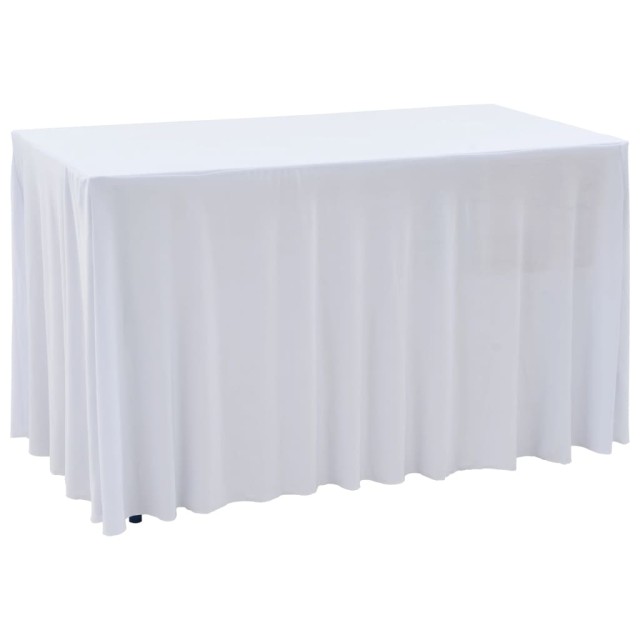 Nappes élastiques de table avec jupon 2 pcs 120x60,5x74cm Blanc