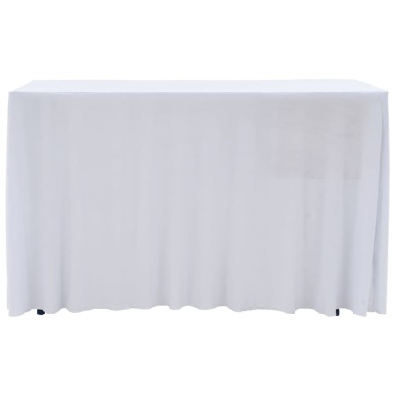 Nappes élastiques de table avec jupon 2 pcs 120x60,5x74cm Blanc 2