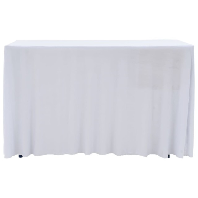 Nappes élastiques de table avec jupon 2 pcs 120x60,5x74cm Blanc