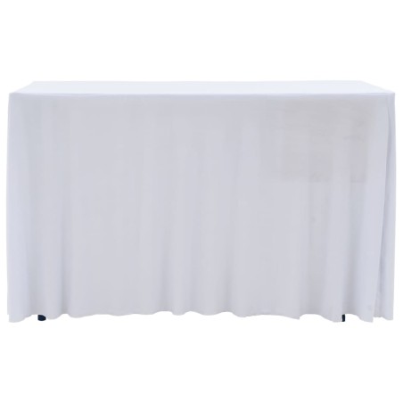 Nappes élastiques de table avec jupon 2 pcs 120x60,5x74cm Blanc
