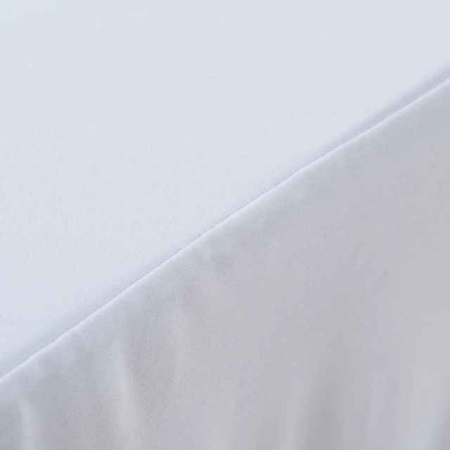 Nappes élastiques de table avec jupon 2 pcs 183x76x74cm Blanc