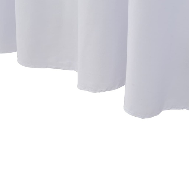 Nappes élastiques de table avec jupon 2 pcs 243x76x74cm Blanc