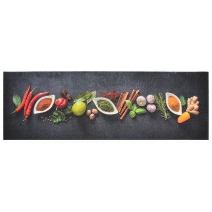 Tapis de cuisine lavable impression d'épices 60x180 cm velours 2
