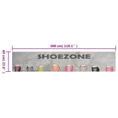 Tapis de cuisine lavable impression shoezone 60x300 cm velours