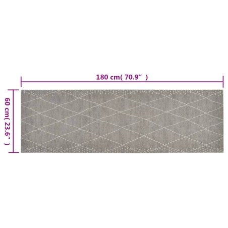 Tapis de cuisine lavable impression losange 60x180 cm velours