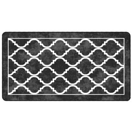 Tapis lavable noir et blanc 80x150 cm antidérapant 2