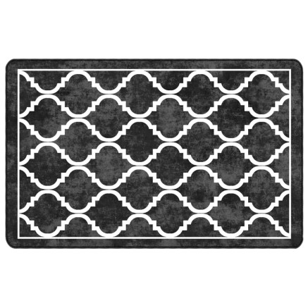 Tapis lavable noir et blanc 190x300 cm antidérapant 2
