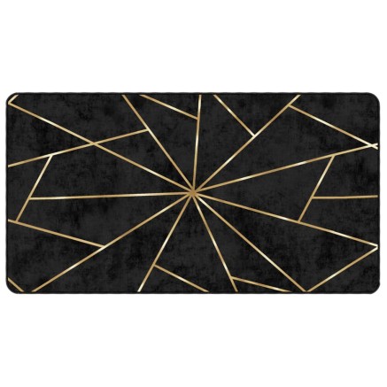 Tapis lavable noir et doré 80x150 cm antidérapant 2