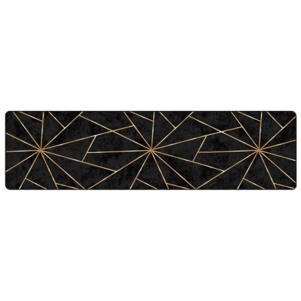 Tapis lavable noir et doré 80x300 cm antidérapant 2