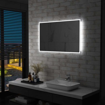Miroir mural à LED pour salle de bains 100x60 cm