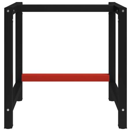Cadre de banc de travail Métal 80x57x79 cm Noir et rouge