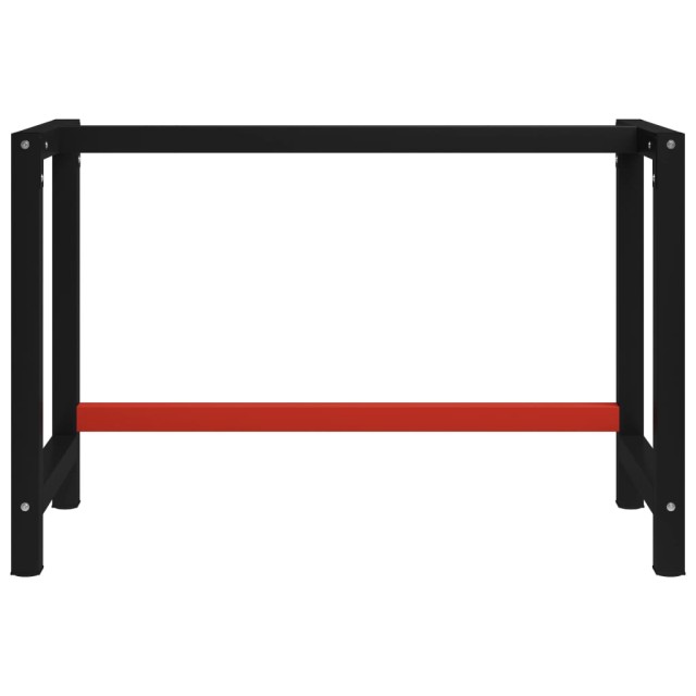 Cadre de banc de travail Métal 120x57x79 cm Noir et rouge