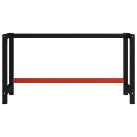 Cadre de banc de travail Métal 150x57x79 cm Noir et rouge 2