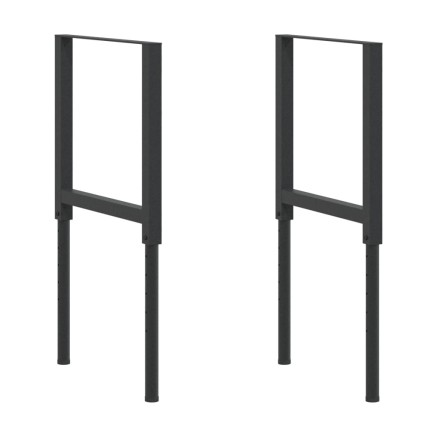 Cadres d'établi réglables 2 pcs Métal 55x(69-95,5) cm Noir 2