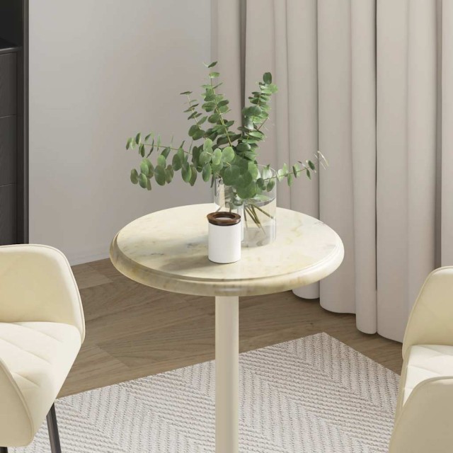 Dessus de table Crème Ø40x2,5 cm Marbre