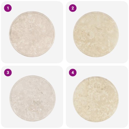 Dessus de table Crème Ø40x2,5 cm Marbre