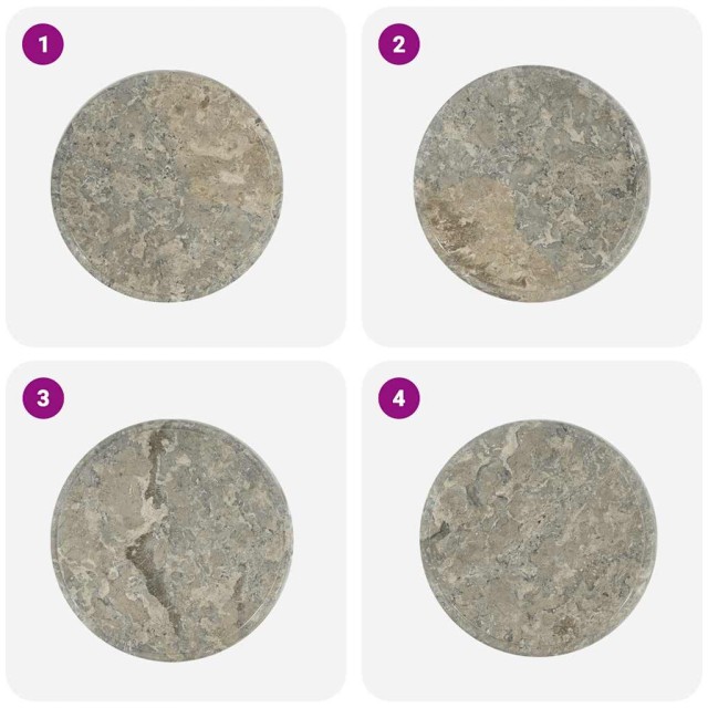 Dessus de table Gris Ø40x2,5 cm Marbre