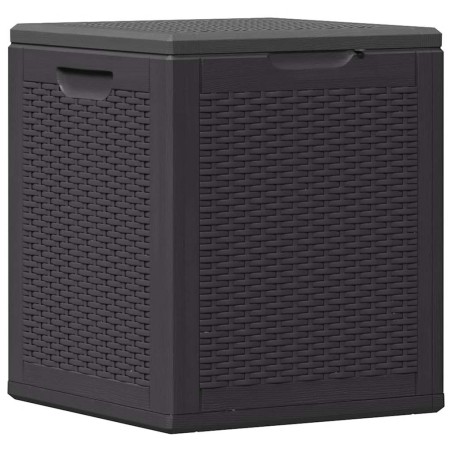 Boîte de rangement de jardin 90 L Noir PP Rotin